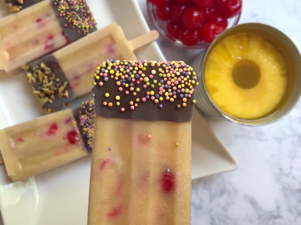 Close-up Shot of Banana "Split" Popsicle
