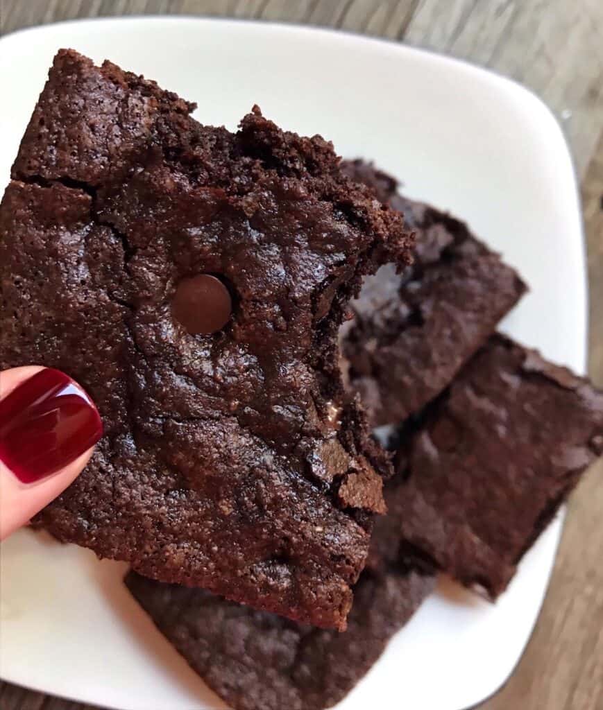 Overhead shot of a Fudgy Almond Flour Brownie