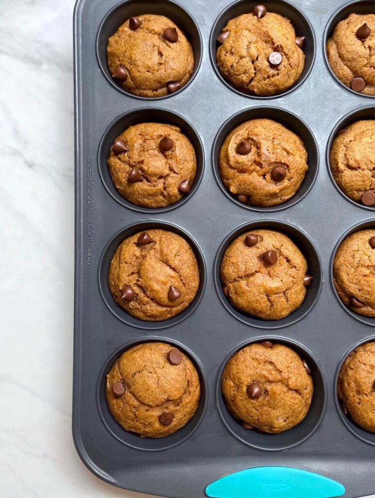 Overhead shot of Whole Grain Pumpkin Muffins