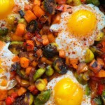 Close-up shot of Sweet Potato & Brussels Sprout Hash